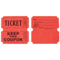Red Double Ticket Roll 2000 Counts