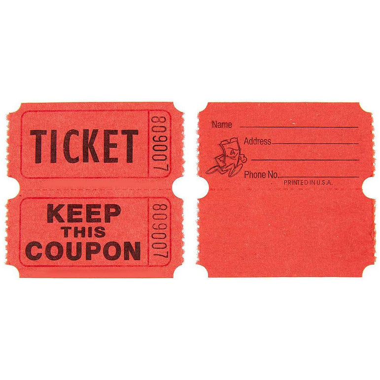 Red Double Ticket Roll 2000 Counts