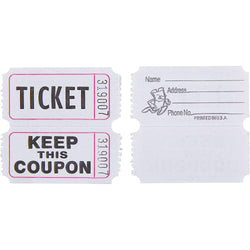 White Double Ticket Roll 2000 Counts
