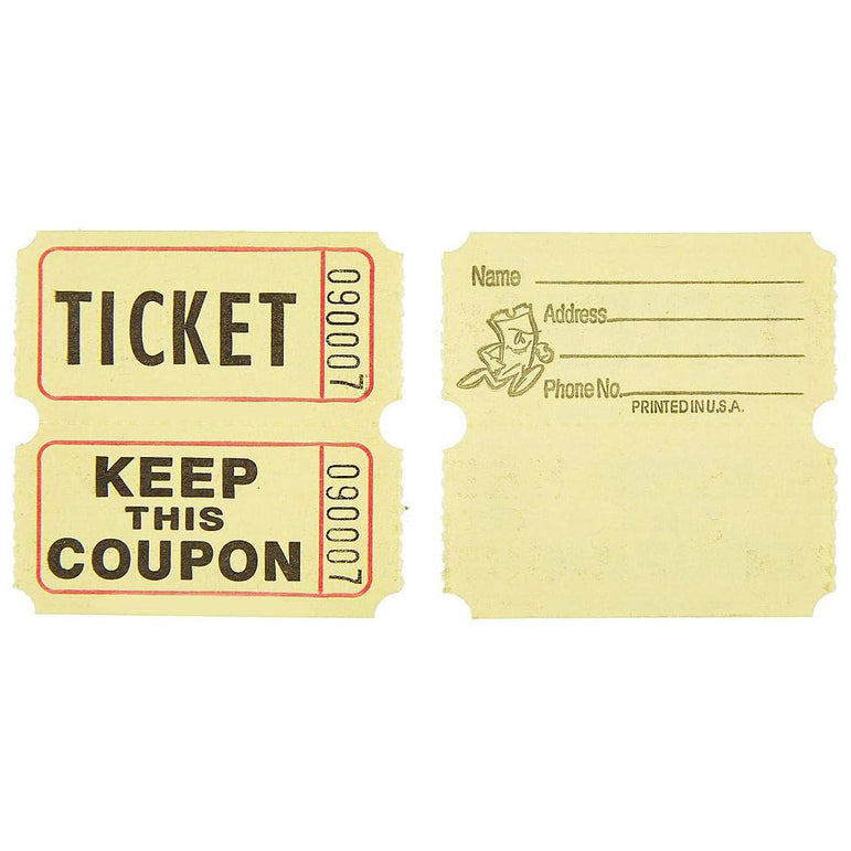 Yellow Double Ticket Roll 2000 Counts
