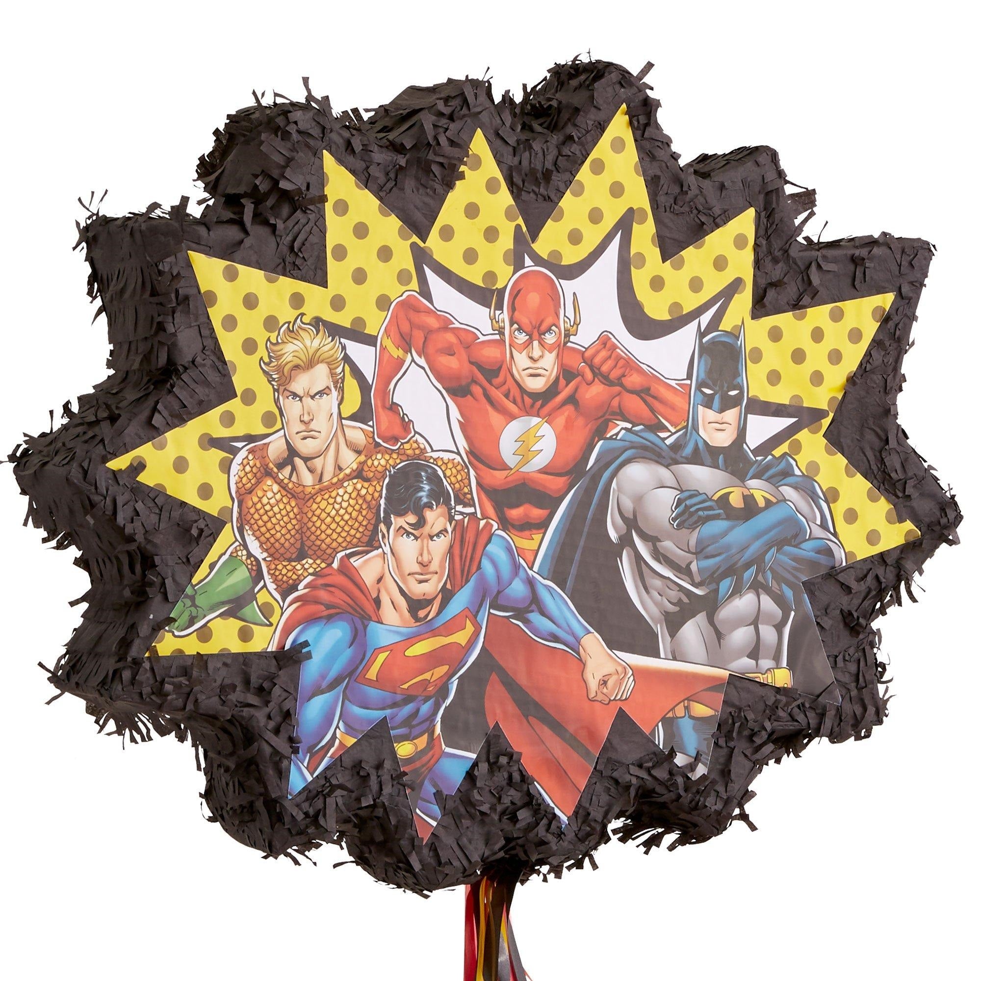 Justice League Heroes Unite Outline Pull Piñata