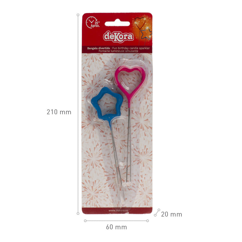 Stars and Heart Sparkler Blister Candle 4pcs