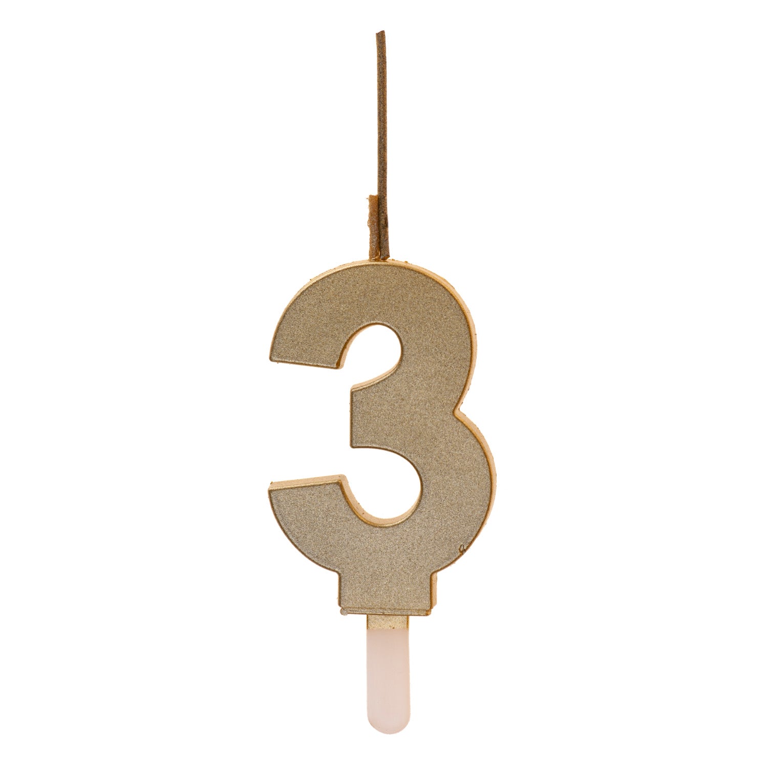 Number 3 Sparkling Gold Birthday Candle