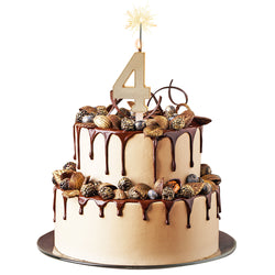 Number 4 Sparkling Gold Birthday Candle