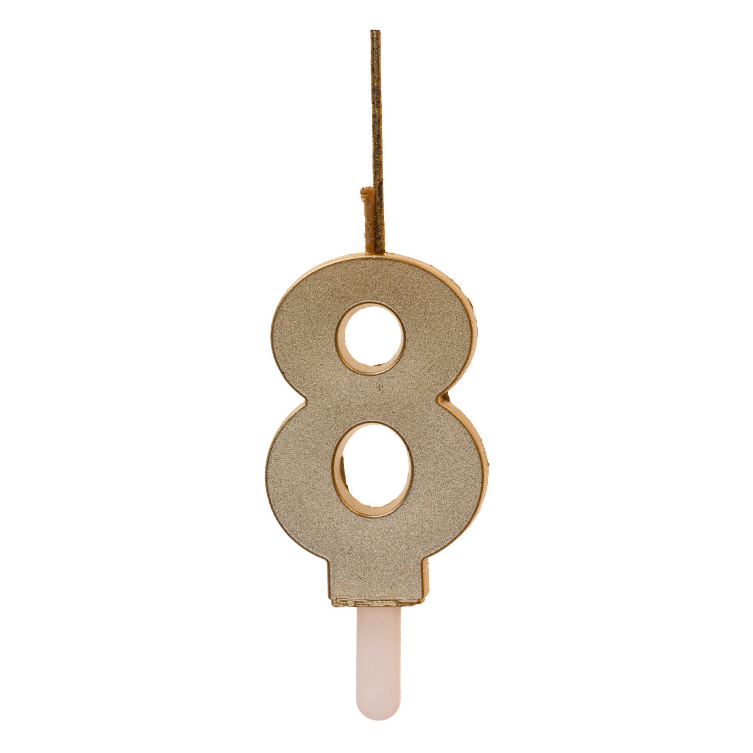 Number 8 Sparkling Gold Birthday Candle