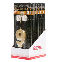 Number 9 Sparkling Gold Birthday Candle