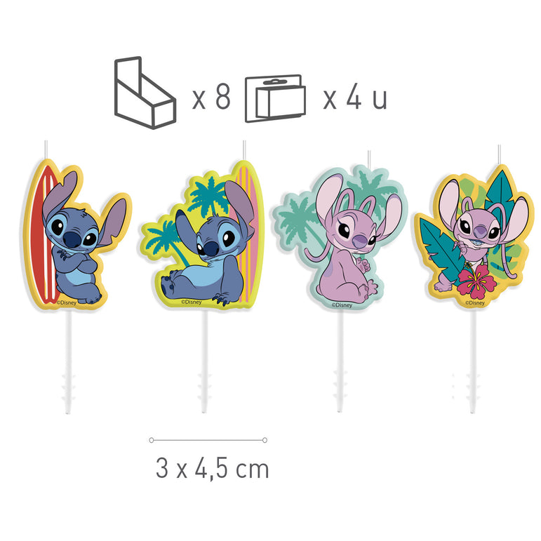Disney Stitch Anniversary Candles 4pcs