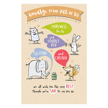 Farewell From All of Us Greeting Card 6x9in