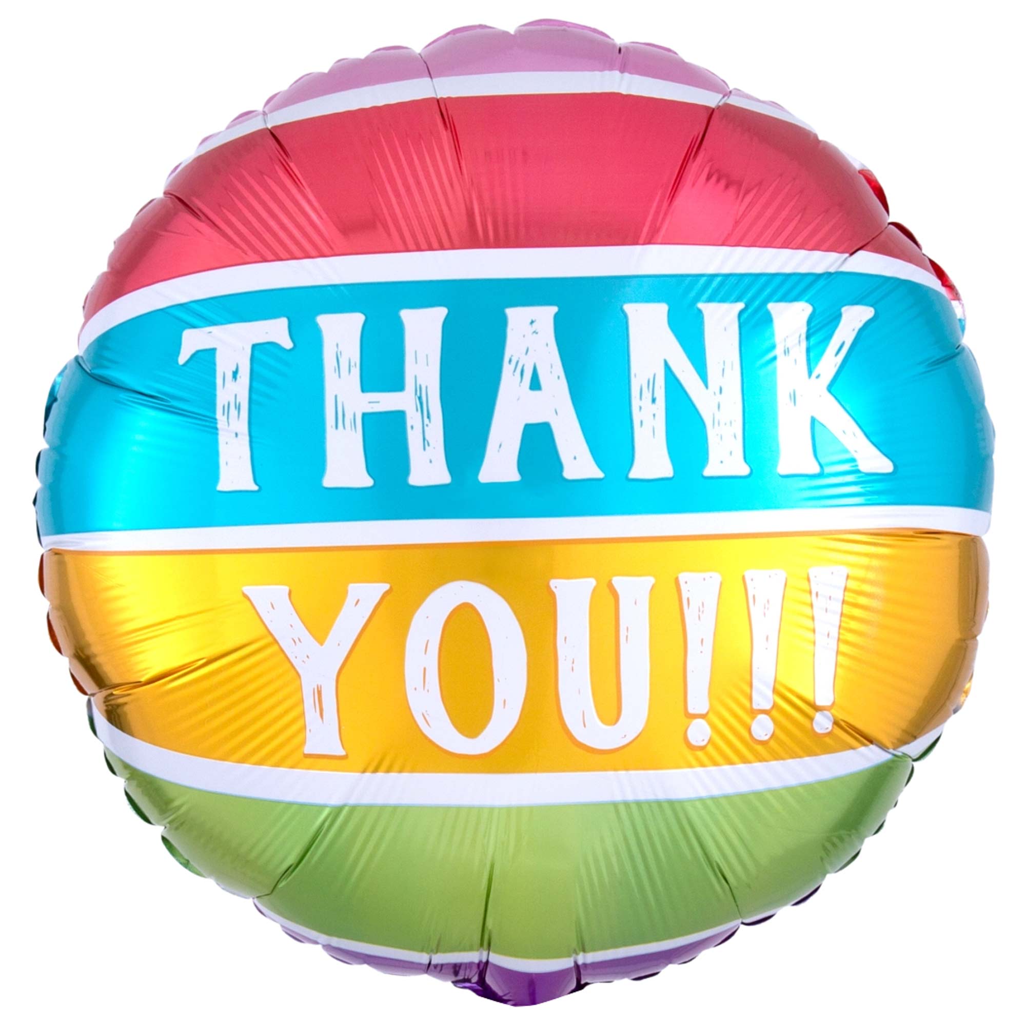 Thank You  Striped Colors Foil Balloon 18in
