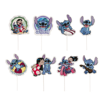 Disney Stitch Paper Cake Toppers 16pcs