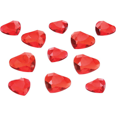 Valentine's Plastic Heart Gem Scatters