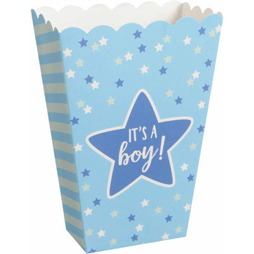 Baby Shower Popcorn Blue Boxes 20pcs