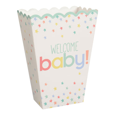 Baby Shower Welcome Baby Paper Popcorn Boxes 20pcs