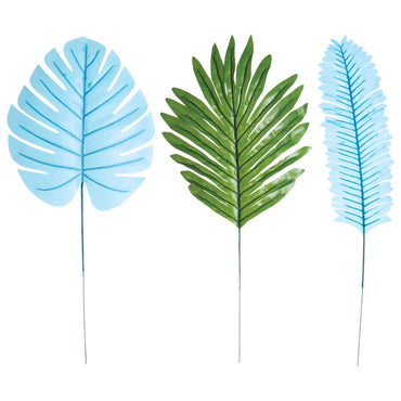 Summer Beach Life Assorted Coloured Fabric Leaves Decoration 6pcs