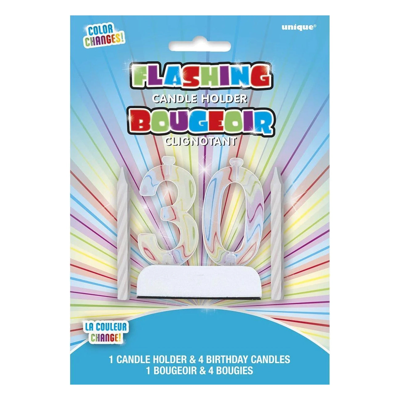 Flashing Birthday Numeral Candle Holder # 30