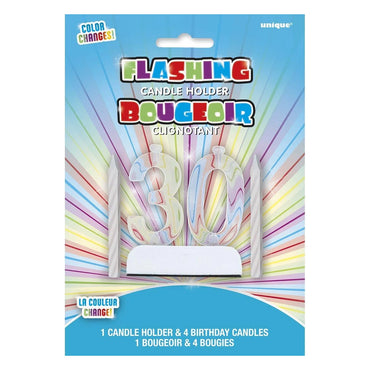 Flashing Birthday Numeral Candle Holder # 30