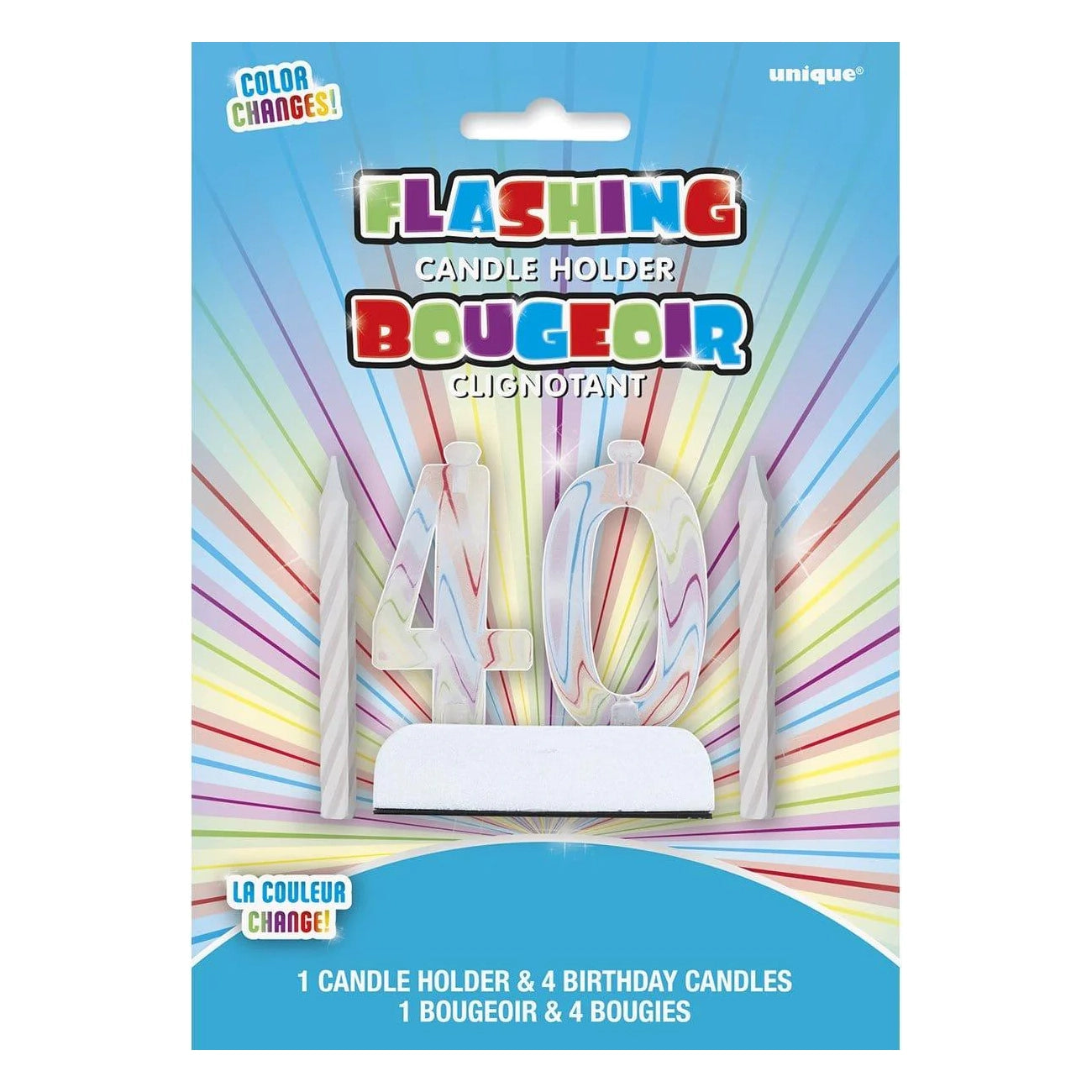 Flashing Birthday Numeral Candle Holder # 40