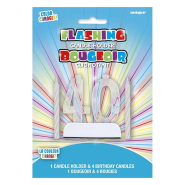 Flashing Birthday Numeral Candle Holder # 40