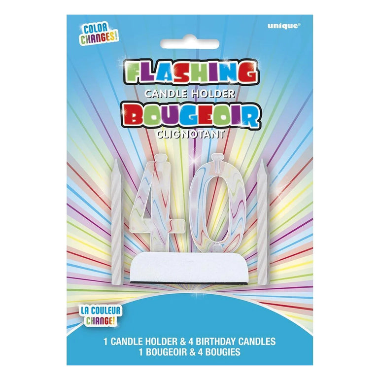 Flashing Birthday Numeral Candle Holder # 40