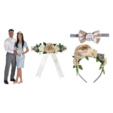 Baby Shower Soft Jungle Hello Baby Mom and Dad Accessory Kit 3pcs