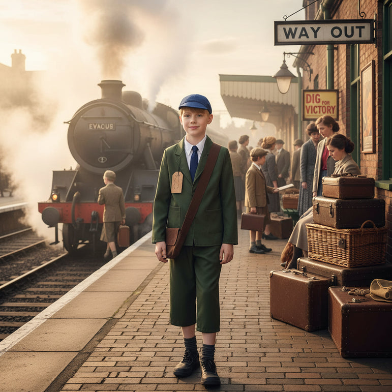 Child World War II Evacuee Boy Costume
