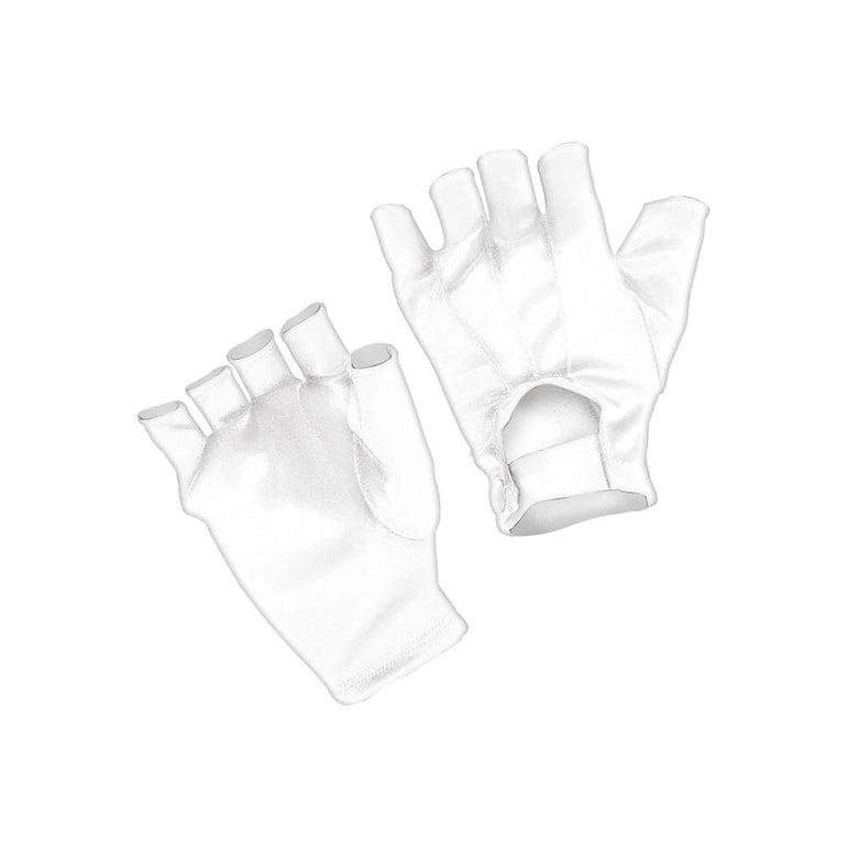 Adult White Fingerless Short Gloves