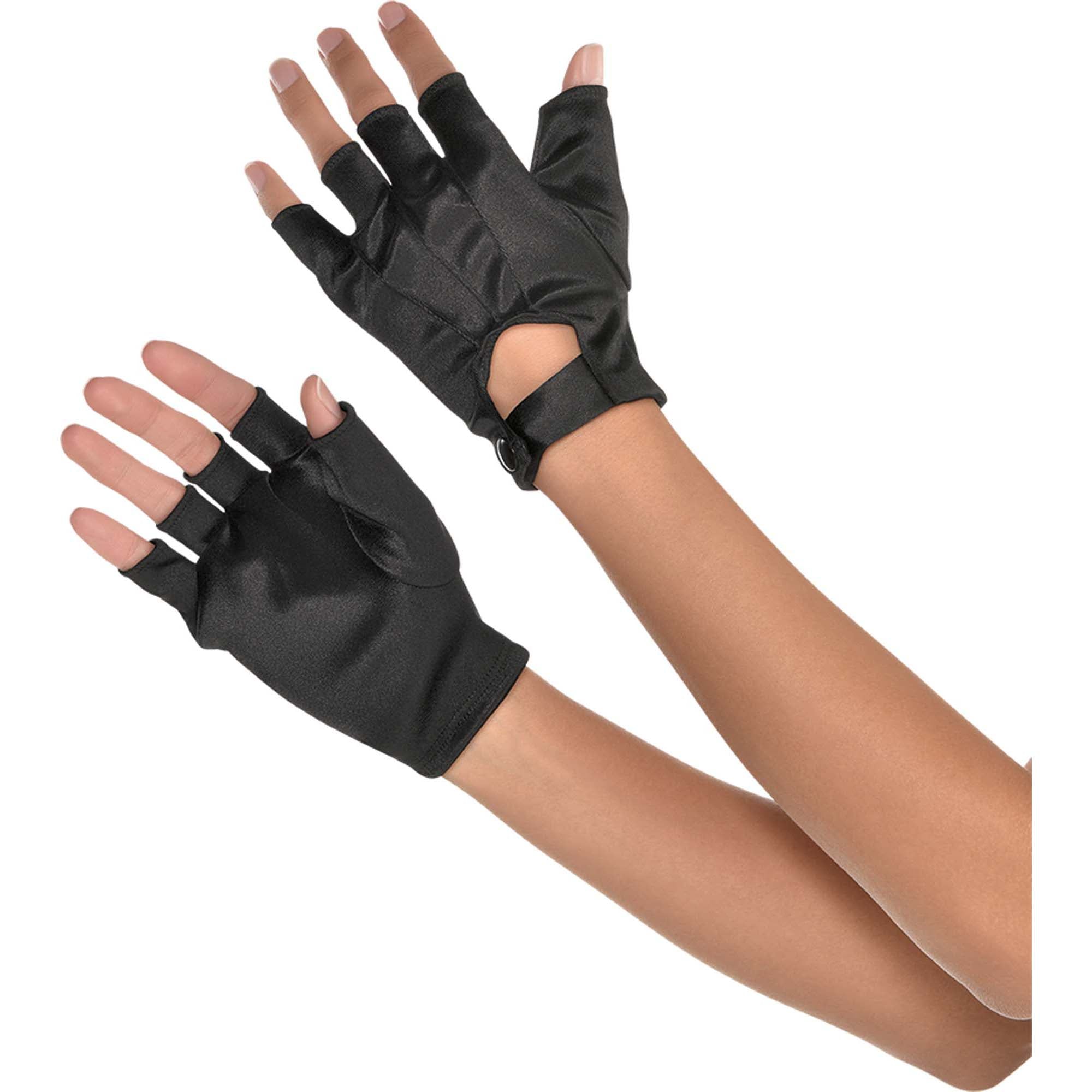 Black Fingerless Short Gloves