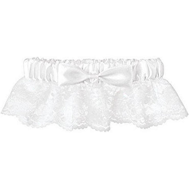 Adult Lace Garter With White Ribbon-One Size