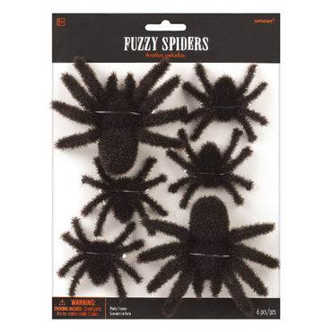 Fuzzy Spiders Multi-Pack Plastic 6pcs
