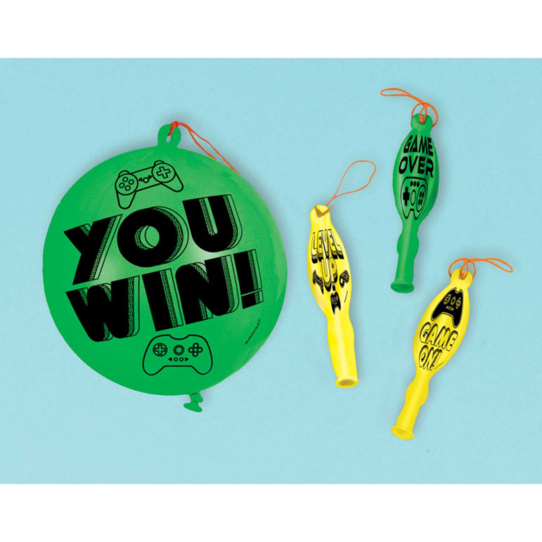Level Up Punch Deflated Balloon Favors 4pcs
