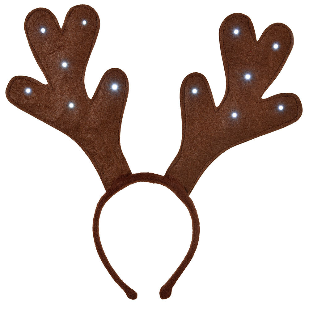 Brown Light-Up Antlers Headband