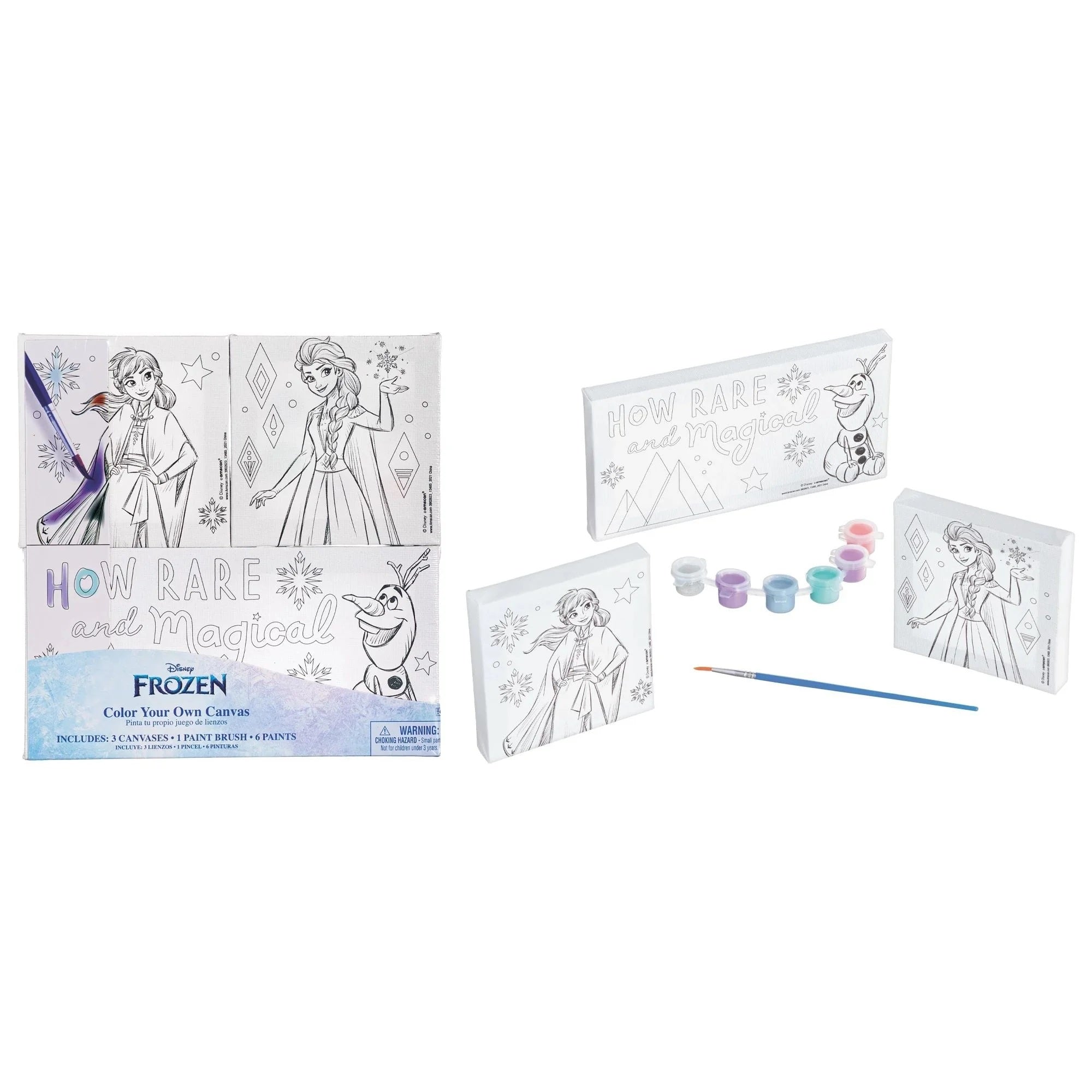 Disney Frozen Colour Your Own Canvas Set 3pcs