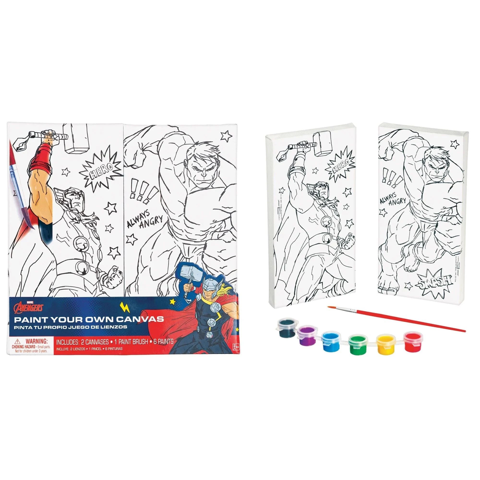 Marvel Avengers Colour Your Own Canvas Set 2pcs