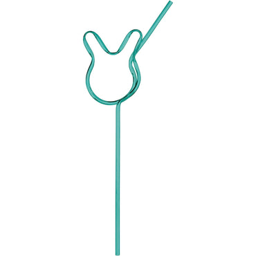 Easter Blue Bunny Shaped Fun Plastic Straw