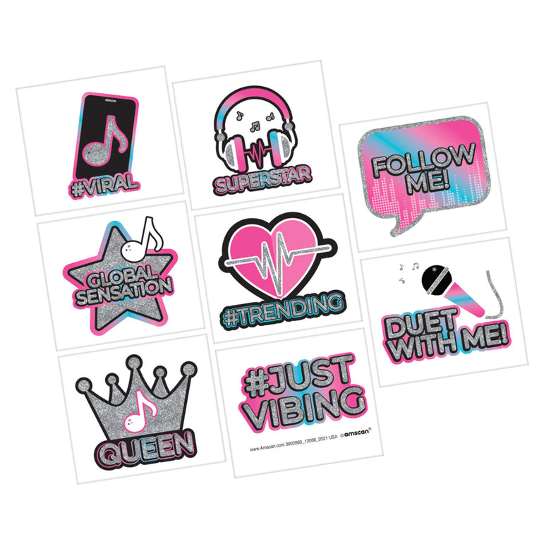 Internet Famous Glitter Tattoo Favors 8pcs