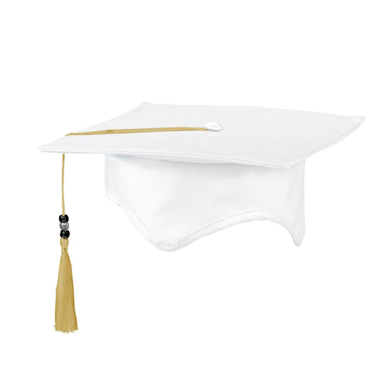 Autograph Fabric Graduation White Cap 7 in with Marker