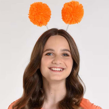 Orange Headbopper Pom Pom