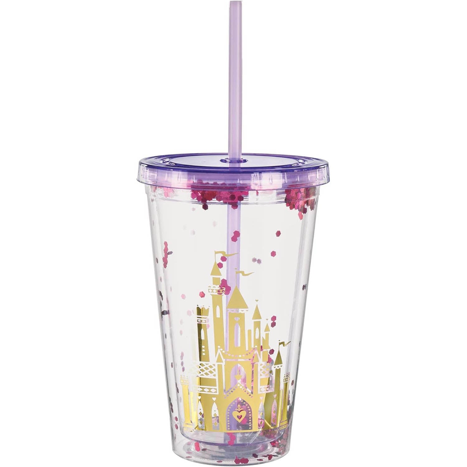 Disney Princess Glitter Confetti Plastic Cup 16oz