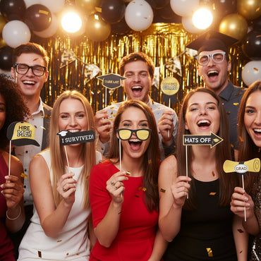 Fully Educated Graduation Paper & Plastic Photo Booth Sign Props 20 pcs