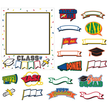 Graduation Customizable Photo Frame with Photo Booth Props 35 in x 30 in