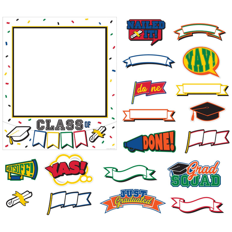 Graduation Customizable Photo Frame with Photo Booth Props 35 in x 30 in