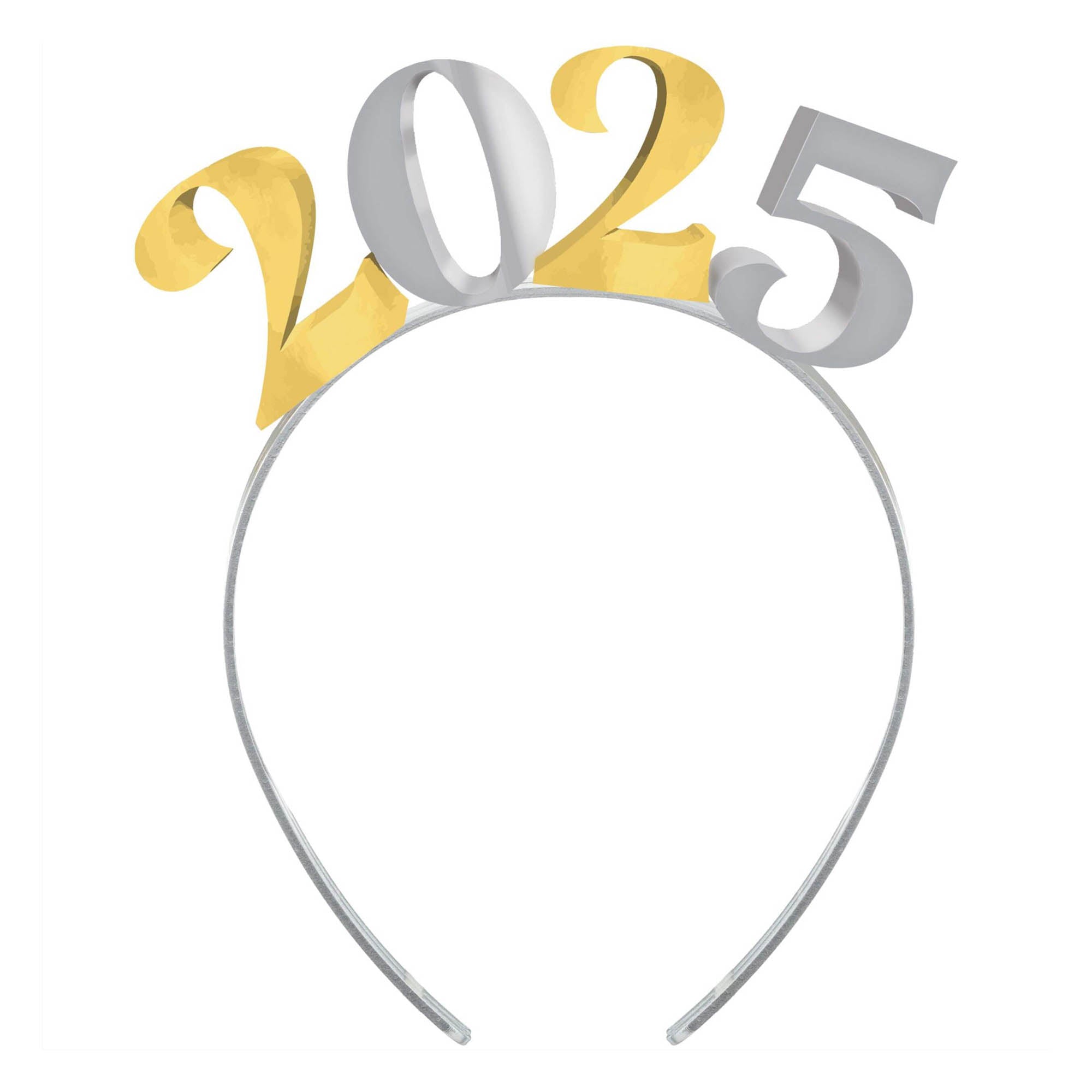 2025 New Year Electroplated Headband 9.25inch
