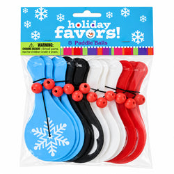 Christmas Paddle Ball Favors 12pcs