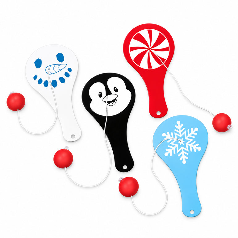 Christmas Paddle Ball Favors 12pcs