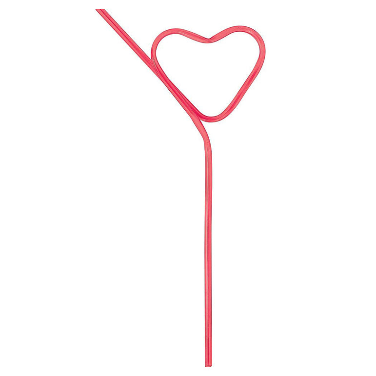 Heart Shaped Fun Straw 10in