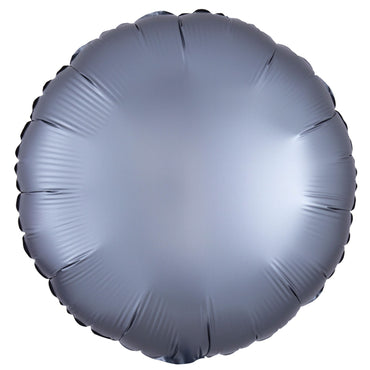 Graphite Standard Circle Satin Luxe Foil Balloon 18in