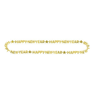 Gold Happy New Year Bead Necklaces 32inch