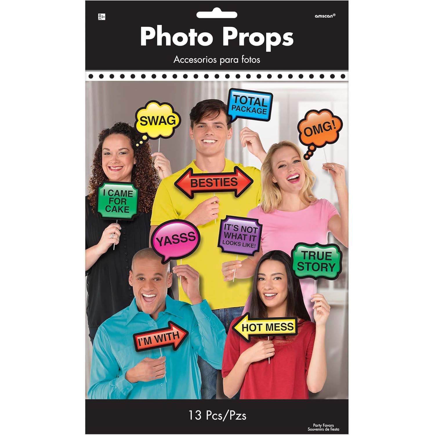 Photo Booth Trendy Phrases Photo Props 13pcs