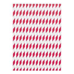 Apple Red Paper Straw 24pcs