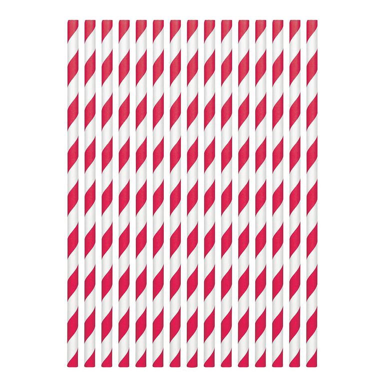 Apple Red Paper Straw 24pcs